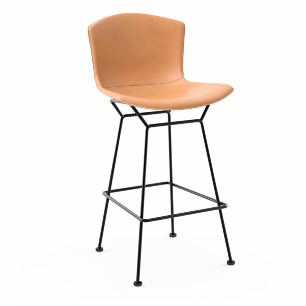 Bertoia Leather‑Covered Barstool